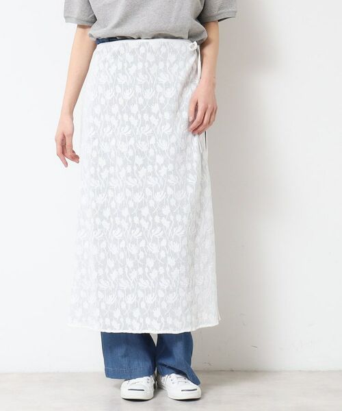 Dessin / デッサン ロング・マキシ丈スカート | 【洗える】刺繍柄インドレース巻きスカート | 詳細5