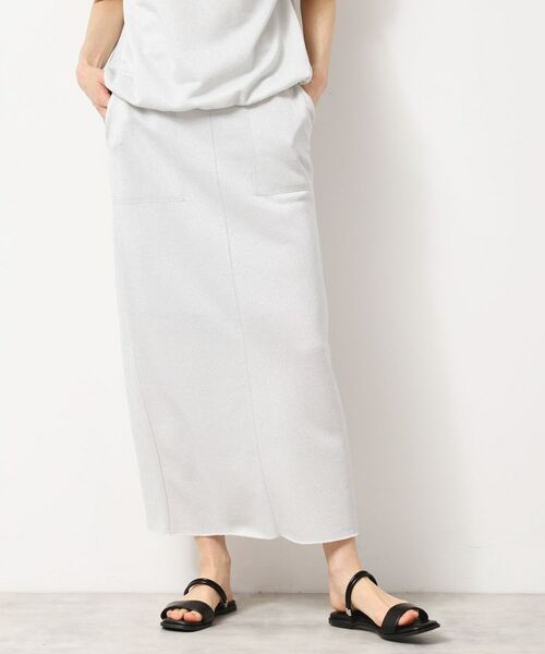 Dessin / デッサン ロング・マキシ丈スカート | 【セットアップ可能・洗える】ラメ入り裏毛タイトスカート(S~L)(ライトグレー(011))