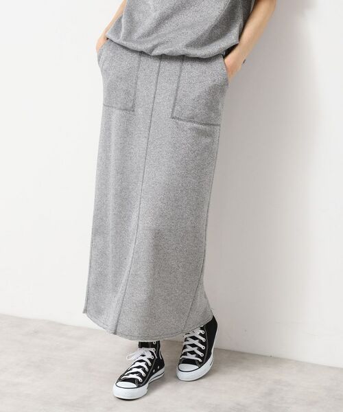 Dessin / デッサン ロング・マキシ丈スカート | 【セットアップ可能・洗える】ラメ入り裏毛タイトスカート(S~L)(チャコールグレー(013))