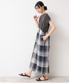 Dessin / デッサン ロング・マキシ丈スカート | 【洗える】肩紐付きチェックスカート