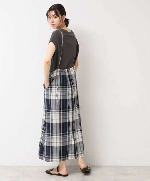 Dessin / デッサン ロング・マキシ丈スカート | 【洗える】肩紐付きチェックスカート | 詳細3