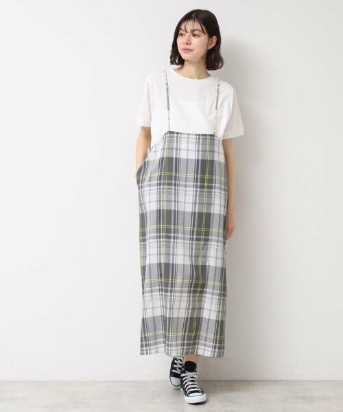 Dessin / デッサン ロング・マキシ丈スカート | 【洗える】肩紐付きチェックスカート | 詳細5