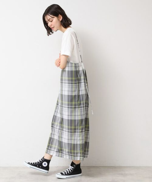 Dessin / デッサン ロング・マキシ丈スカート | 【洗える】肩紐付きチェックスカート | 詳細6