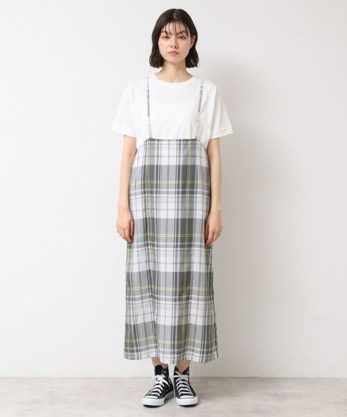 Dessin / デッサン ロング・マキシ丈スカート | 【洗える】肩紐付きチェックスカート | 詳細9