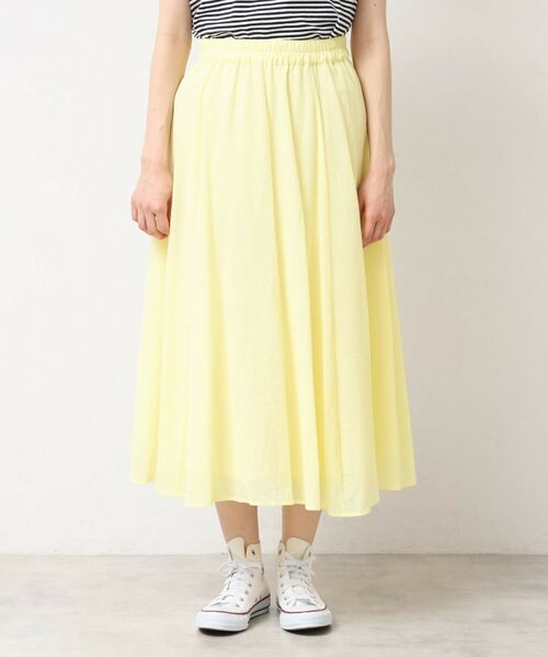 Dessin / デッサン ロング・マキシ丈スカート | 【ウエストゴム・洗える】コットンフレアースカート | 詳細13