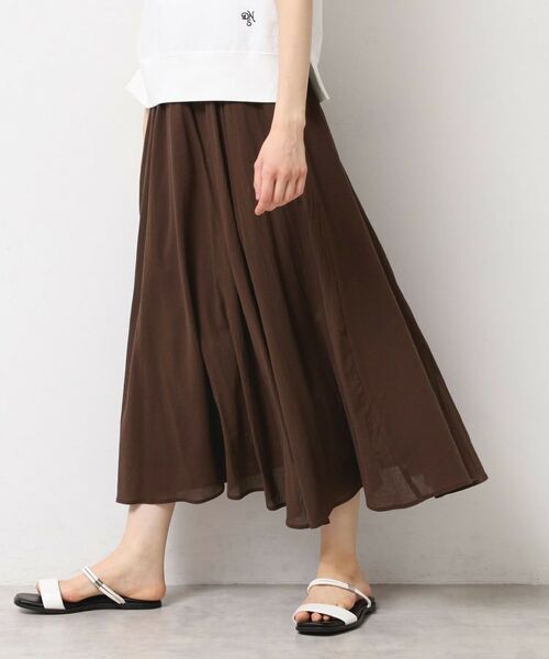 Dessin / デッサン ロング・マキシ丈スカート | 【ウエストゴム・洗える】コットンフレアースカート | 詳細5