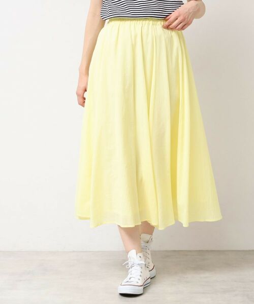 Dessin / デッサン ロング・マキシ丈スカート | 【ウエストゴム・洗える】コットンフレアースカート | 詳細9