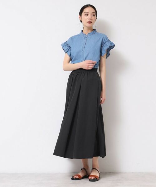 Dessin / デッサン ロング・マキシ丈スカート | 【ウエストゴム・洗える】ナイロンフレアスカート | 詳細2