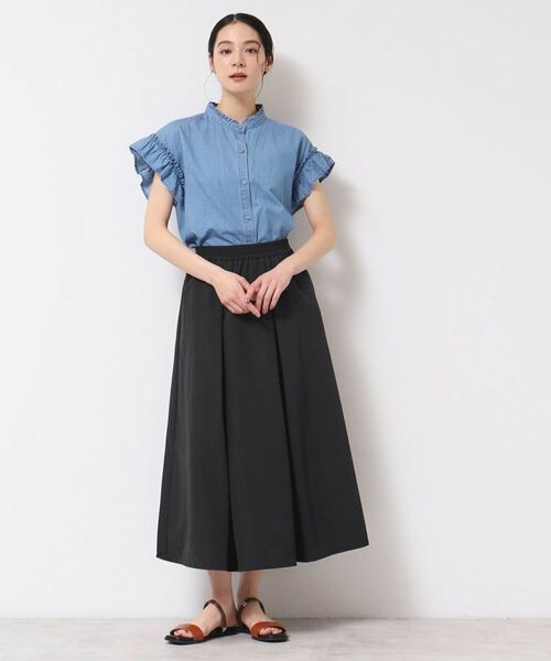 Dessin / デッサン ロング・マキシ丈スカート | 【ウエストゴム・洗える】ナイロンフレアスカート | 詳細3