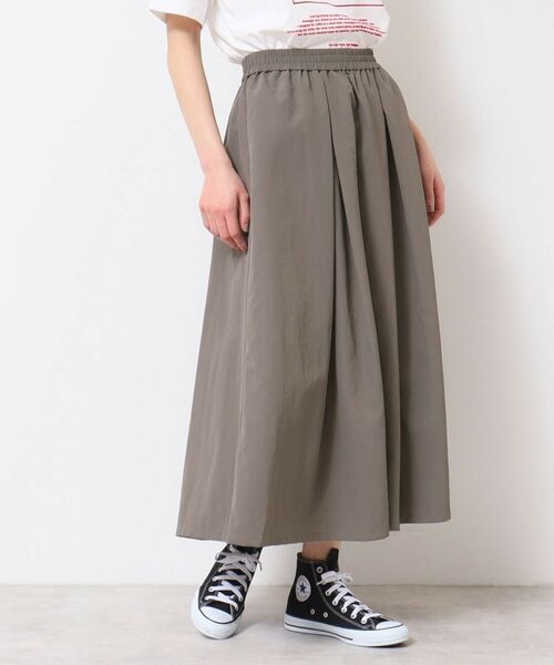 Dessin / デッサン ロング・マキシ丈スカート | 【ウエストゴム・洗える】ナイロンフレアスカート | 詳細9