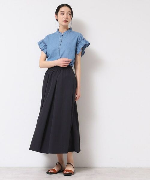 Dessin / デッサン シャツ・ブラウス | 【洗える】ギャザーフリル綿麻デニムブラウス | 詳細10