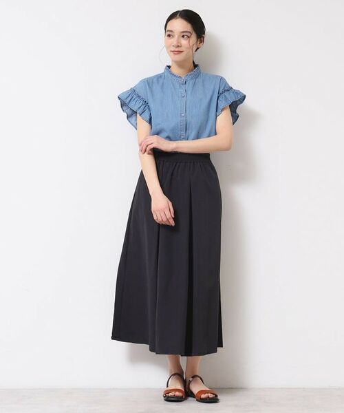 Dessin / デッサン シャツ・ブラウス | 【洗える】ギャザーフリル綿麻デニムブラウス | 詳細11