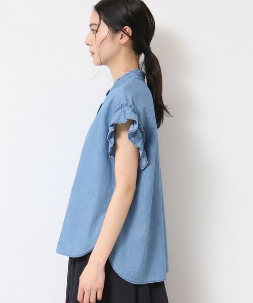 Dessin / デッサン シャツ・ブラウス | 【洗える】ギャザーフリル綿麻デニムブラウス | 詳細14
