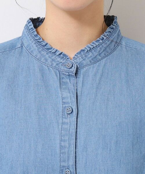 Dessin / デッサン シャツ・ブラウス | 【洗える】ギャザーフリル綿麻デニムブラウス | 詳細16
