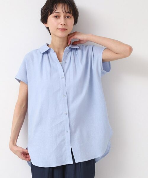 Dessin / デッサン シャツ・ブラウス | 【洗える】シャツカラーフレンチスリーブブラウス(XS~L) | 詳細10