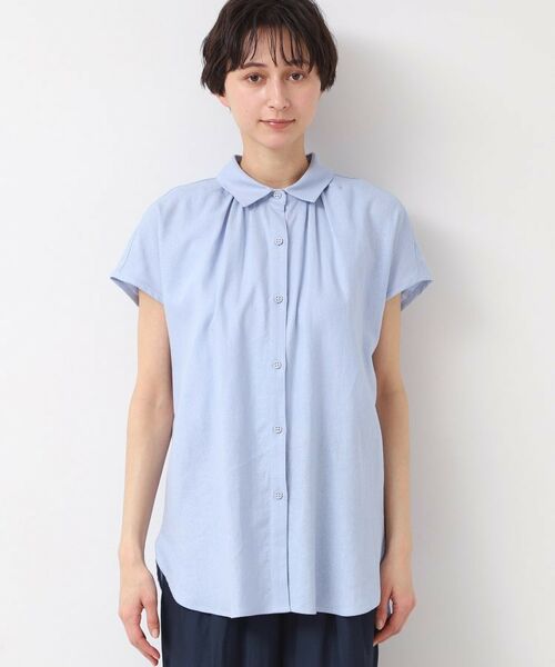 Dessin / デッサン シャツ・ブラウス | 【洗える】シャツカラーフレンチスリーブブラウス(XS~L) | 詳細13