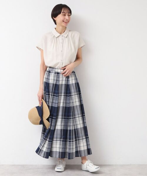 Dessin / デッサン シャツ・ブラウス | 【洗える】シャツカラーフレンチスリーブブラウス(XS~L) | 詳細7