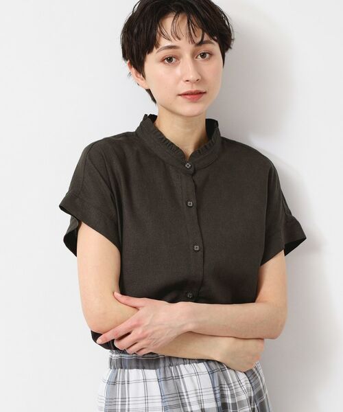 Dessin / デッサン シャツ・ブラウス | 【洗える】フリルネックシャツ(XS~L) | 詳細1