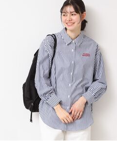 Dessin / デッサン シャツ・ブラウス | 【洗える】ロゴ刺繍入りストライプオーバーシャツ