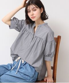 Dessin / デッサン シャツ・ブラウス | 【洗える・4サイズ展開】フロントスリット五分袖ブラウス（XS～L）