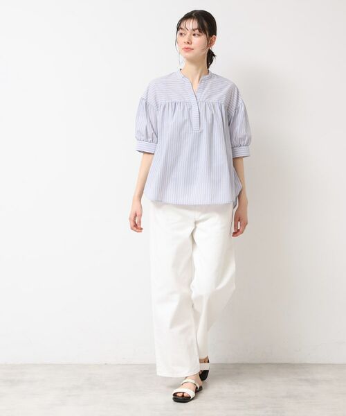 Dessin / デッサン シャツ・ブラウス | 【洗える・4サイズ展開】フロントスリット五分袖ブラウス（XS～L） | 詳細13