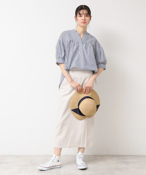 Dessin / デッサン シャツ・ブラウス | 【洗える・4サイズ展開】フロントスリット五分袖ブラウス（XS～L） | 詳細7