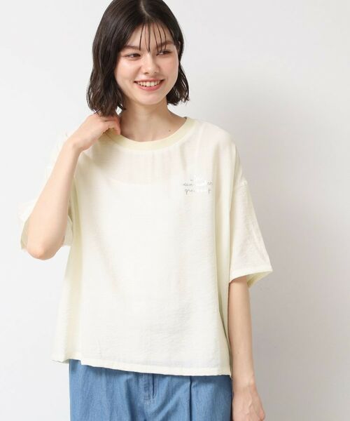 Dessin / デッサン シャツ・ブラウス | 【洗える・4サイズ展開】ロゴ入りブラウス(XS~L)(ホワイト(002))