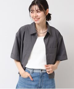 Dessin / デッサン シャツ・ブラウス | 【撥水・セットアップ可能・洗える】ナイロンクロップド丈シャツ