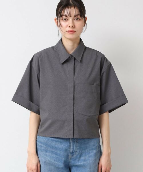 Dessin / デッサン シャツ・ブラウス | 【撥水・セットアップ可能・洗える】ナイロンクロップド丈シャツ | 詳細13