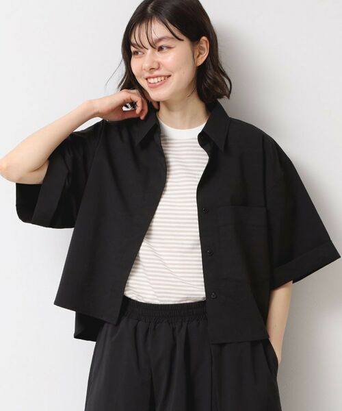 Dessin / デッサン シャツ・ブラウス | 【撥水・セットアップ可能・洗える】ナイロンクロップド丈シャツ | 詳細2