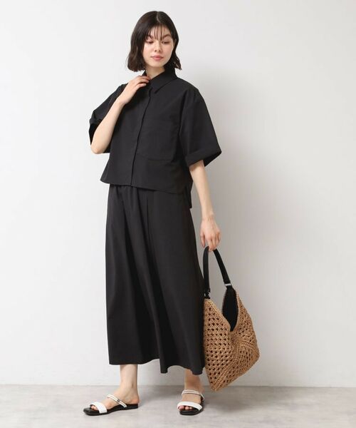 Dessin / デッサン シャツ・ブラウス | 【撥水・セットアップ可能・洗える】ナイロンクロップド丈シャツ | 詳細3