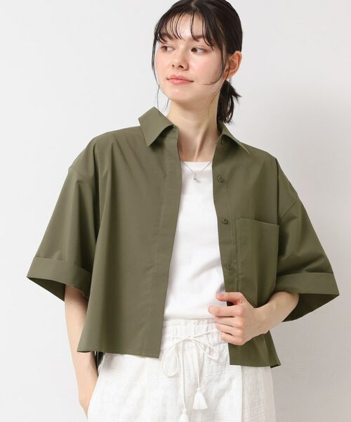 Dessin / デッサン シャツ・ブラウス | 【撥水・セットアップ可能・洗える】ナイロンクロップド丈シャツ | 詳細5