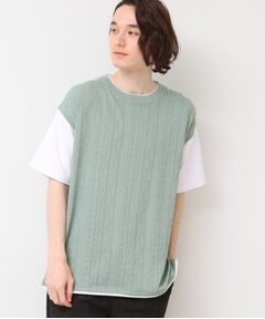 Dessin / デッサン カットソー | 【洗える】ベストレイヤードライクTシャツ