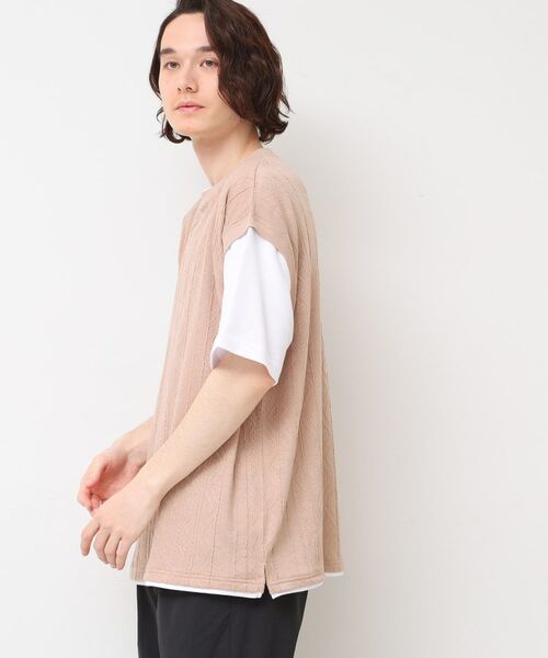 Dessin / デッサン カットソー | 【洗える】ベストレイヤードライクTシャツ | 詳細1