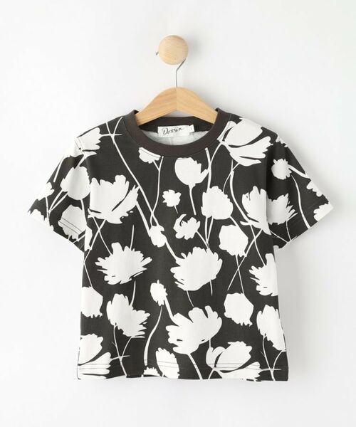 Dessin / デッサン Tシャツ | 【リンクコーデ】フラワープリントTシャツ(ブラック(119))