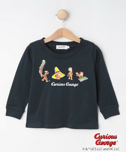 Dessin/デッサン 【おさるのジョージコラボ】ロングスリーブTシャツ ネイビー(094) 11(110cm) Dessin/デッサン 【おさるのジョージコラボ】ロングスリーブTシャツ ネイビー(094) 11(110cm)