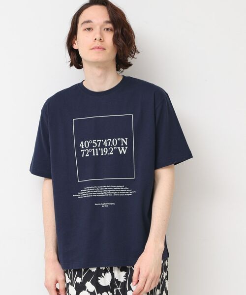 Dessin / デッサン Tシャツ | 【ユニセックス・洗える】座標プリントTシャツ(ネイビー(094))