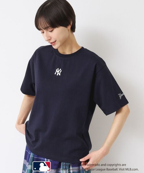 Dessin/デッサン 【ユニセックス】MLB/ロゴ入りTシャツ ネイビー(094) 04(LL) Dessin/デッサン 【ユニセックス】MLB/ロゴ入りTシャツ ネイビー(094) 04(LL)