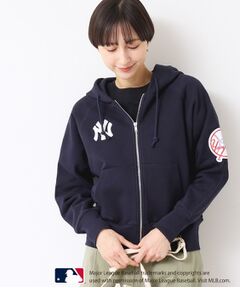 【Dessin】新品同様　レディースパーカー　コート　ネイビー ガーゼ裏毛 オーバーサイズZIPパーカー［Soiunique
