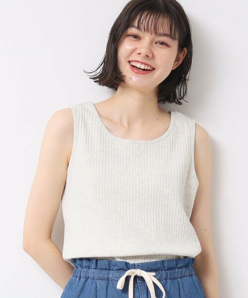 Dessin / デッサン キャミソール・チューブトップ | 【2WAY・洗える】リブタンク(S~L)(ライトベージュ(051))