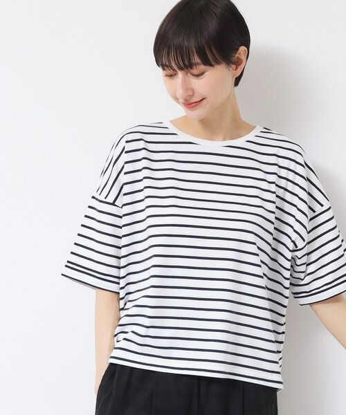 Dessin / デッサン Tシャツ | 【二の腕カバー/接触冷感/UV】ロールアップスリーブTシャツ(XS~L)(ブルー(193))