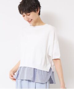 Dessin / デッサン ニット・セーター | 【洗える】シャツレイヤード風五分袖ニット