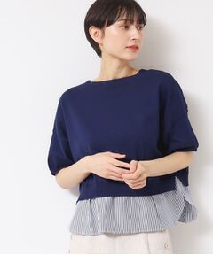 Dessin / デッサン ニット・セーター | 【洗える】シャツレイヤード風五分袖ニット