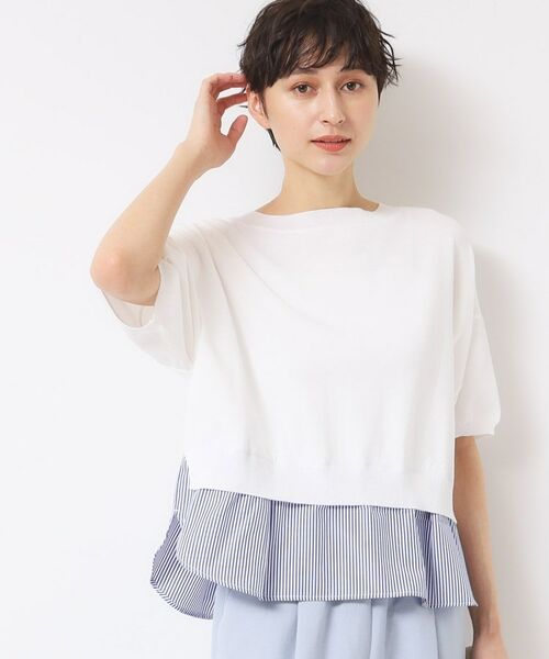 Dessin / デッサン ニット・セーター | 【洗える】シャツレイヤード風五分袖ニット | 詳細1