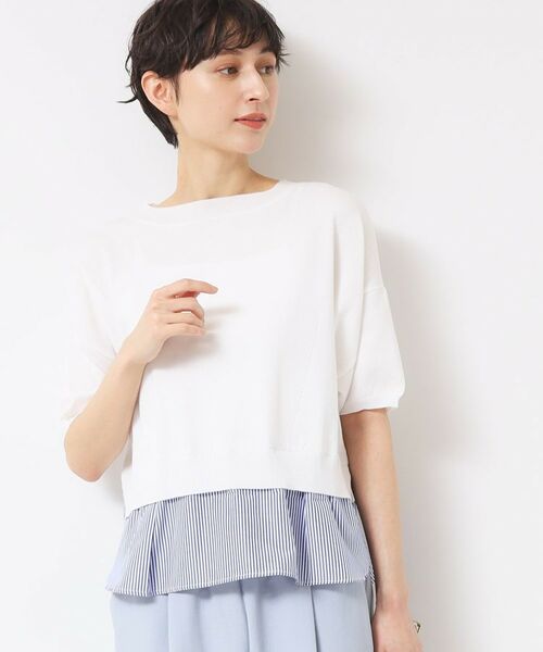 Dessin / デッサン ニット・セーター | 【洗える】シャツレイヤード風五分袖ニット | 詳細2