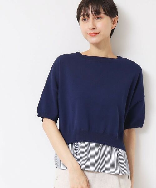 Dessin / デッサン ニット・セーター | 【洗える】シャツレイヤード風五分袖ニット | 詳細5