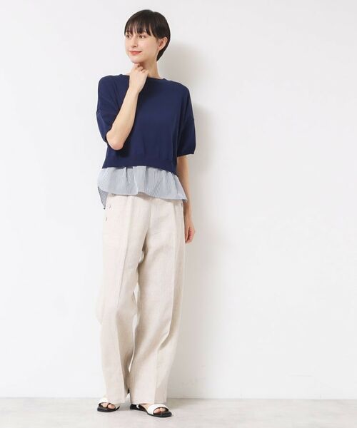 Dessin / デッサン ニット・セーター | 【洗える】シャツレイヤード風五分袖ニット | 詳細6