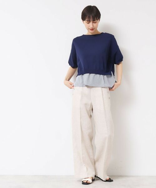 Dessin / デッサン ニット・セーター | 【洗える】シャツレイヤード風五分袖ニット | 詳細7