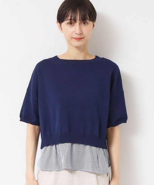 Dessin / デッサン ニット・セーター | 【洗える】シャツレイヤード風五分袖ニット | 詳細9