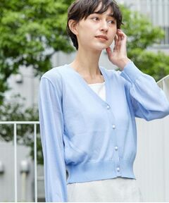 Dessin / デッサン カーディガン・ボレロ | 【UVカット・洗える】パール調ボタンシアーカーディガン